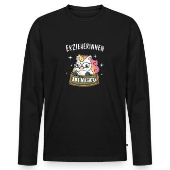 educator kindergarten afterschool care gift woman - Men's Premium Organic Long Sleeve Shirt - black - Front - Nico (187cm)