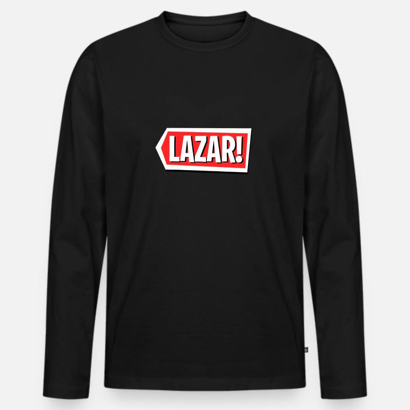 Lazar Logo - Männer Premium Bio Langarmshirt - Schwarz