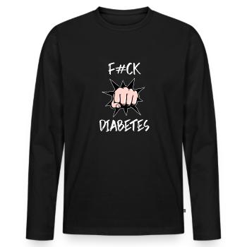 Diabetes Inspiration Tshirt Insulin Geschenk - Männer Premium Bio Langarmshirt - Schwarz - Vorne - Nico (187cm)