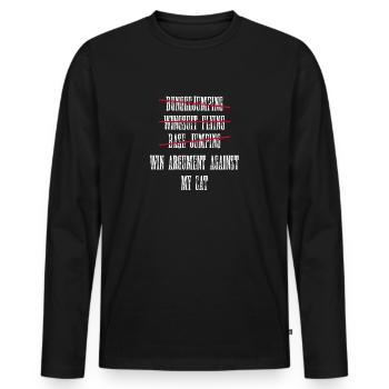 Funny cat tshirt cat shirt for cat fans - Men's Premium Organic Long Sleeve Shirt - black - Front - Nico (187cm)