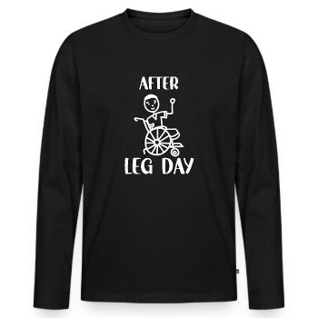 Powerlifter Sport Athlete Fitness Cool Workout - Men's Premium Organic Long Sleeve Shirt - black - Front - Nico (187cm)