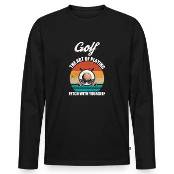 Golf Sportsman Golf Player Retro Club Sport - Men's Premium Organic Long Sleeve Shirt - black - Front - Nico (187cm)