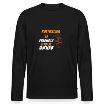 Cadeau Rottweiler pour les fans de chiens Rottweiler - T-shirt manches longues Premium bio Homme - noir - Devant - Nico (187cm)