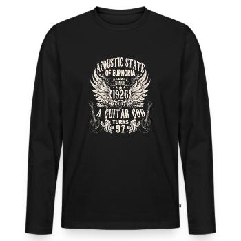 musician birthday guitarist rocker born 1926 - Men's Premium Organic Long Sleeve Shirt - black - Front - Nico (187cm)