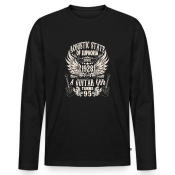 guitar fan musician guitarists birthday 1928 - Men's Premium Organic Long Sleeve Shirt - black - Front - Nico (187cm)