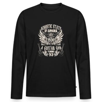 Guitaristes anniversaire millésime 1930 93 ans - T-shirt manches longues Premium bio Homme - noir - Devant - Nico (187cm)