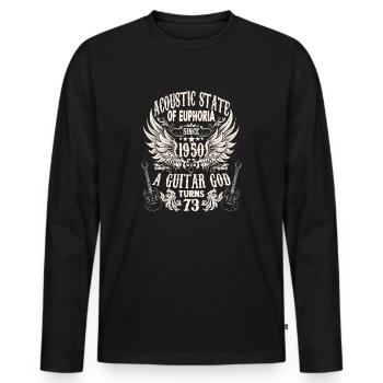guitar fan musician guitarists birthday 1950 - Men's Premium Organic Long Sleeve Shirt - black - Front - Nico (187cm)