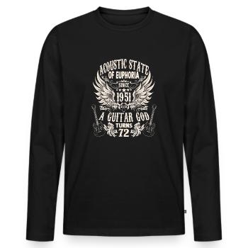 guitarists rocker birthday band vintage 1951 - Men's Premium Organic Long Sleeve Shirt - black - Front - Nico (187cm)