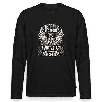musicien anniversaire guitariste rocker né en 1969 - T-shirt manches longues Premium bio Homme - noir - Devant - Nico (187cm)