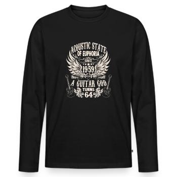 guitarists birthday 1959 64 years - Männer Premium Bio Langarmshirt - Schwarz - Vorne - Nico (187cm)