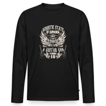hobby musician guitarist birthday 2005 - Männer Premium Bio Langarmshirt - Schwarz - Vorne - Nico (187cm)
