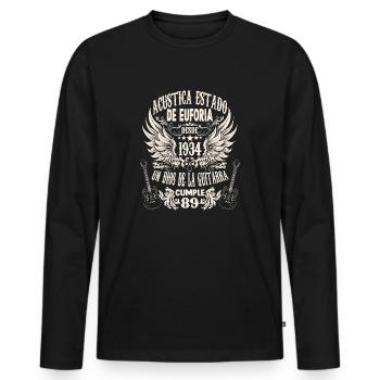 hobby músico guitarrista cumpleaños 1934 - Men's Premium Organic Long Sleeve Shirt - black - Front - Nico (187cm)