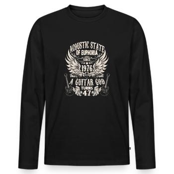 musician birthday guitarists rocker born 1976 - Men's Premium Organic Long Sleeve Shirt - black - Front - Nico (187cm)