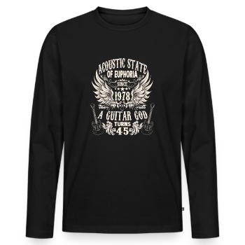 guitar fan musician guitarists birthday 1978 - Men's Premium Organic Long Sleeve Shirt - black - Front - Nico (187cm)