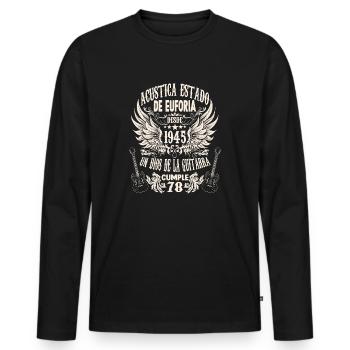 guitarristas cumpleaños vintage 1945 78 años - Men's Premium Organic Long Sleeve Shirt - black - Front - Nico (187cm)