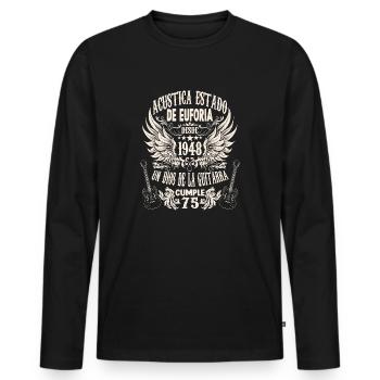 músico cumpleaños guitarrista rockero nacido en - Men's Premium Organic Long Sleeve Shirt - black - Front - Nico (187cm)