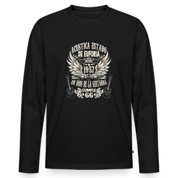 guitar fan musician guitarists birthday 1957 - Männer Premium Bio Langarmshirt - Schwarz - Vorne - Nico (187cm)