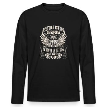 musician birthday guitarist rocker born 1955 - Männer Premium Bio Langarmshirt - Schwarz - Vorne - Nico (187cm)