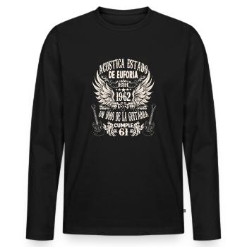 musician birthday guitarist rocker born 1962 - Männer Premium Bio Langarmshirt - Schwarz - Vorne - Nico (187cm)