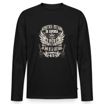 guitar fan musician guitarists birthday 1978 - Männer Premium Bio Langarmshirt - Schwarz - Vorne - Nico (187cm)