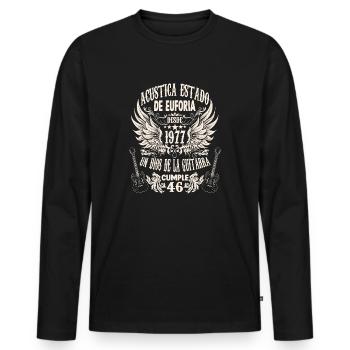 Hobby musician guitarist birthday 1977 - Männer Premium Bio Langarmshirt - Schwarz - Vorne - Nico (187cm)