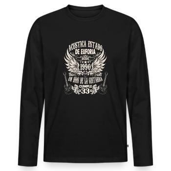 musician birthday guitarist rocker born 1990 - Männer Premium Bio Langarmshirt - Schwarz - Vorne - Nico (187cm)