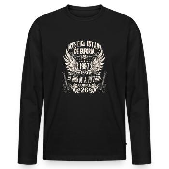 musician birthday guitarist rocker born 1997 - Männer Premium Bio Langarmshirt - Schwarz - Vorne - Nico (187cm)