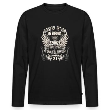 guitarists birthday 2002 vintage 21 years - Männer Premium Bio Langarmshirt - Schwarz - Vorne - Nico (187cm)