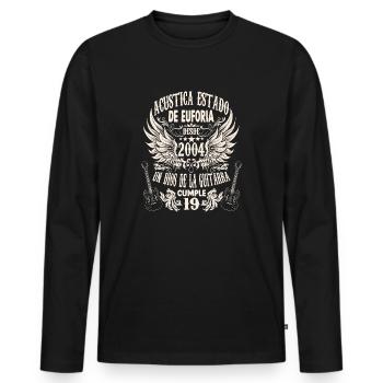 musician birthday guitarist rocker born 2004 - Männer Premium Bio Langarmshirt - Schwarz - Vorne - Nico (187cm)