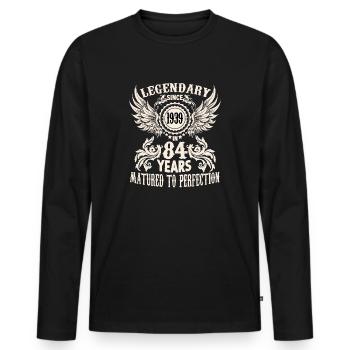 Legend 84 years birthday shirt sayings men - Männer Premium Bio Langarmshirt - Schwarz - Vorne - Nico (187cm)