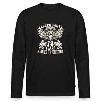Birthday shirt for 78 year old legend honorary day - Männer Premium Bio Langarmshirt - Schwarz - Vorne - Nico (187cm)