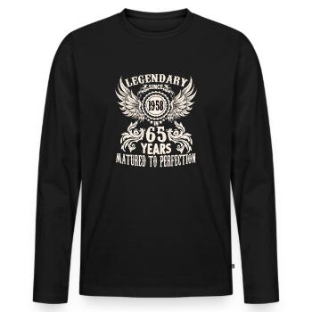 65 ans anniversaire Honorary Day Cradle Festival - T-shirt manches longues Premium bio Homme - noir - Devant - Nico (187cm)