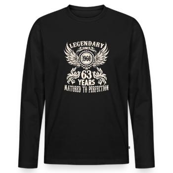 Legendary since 1960 birthday 63 year old legend - Männer Premium Bio Langarmshirt - Schwarz - Vorne - Nico (187cm)