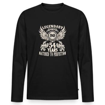 Birthday shirt for 54 year old legend honorary day - Männer Premium Bio Langarmshirt - Schwarz - Vorne - Nico (187cm)