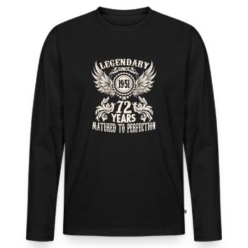 A legend turns 72 birthday shirt for honorary day - Männer Premium Bio Langarmshirt - Schwarz - Vorne - Nico (187cm)