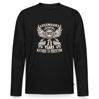 Legendary since 1952 birthday 71 year old legend - Männer Premium Bio Langarmshirt - Schwarz - Vorne - Nico (187cm)