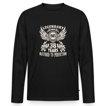 Birthday shirt for 38 year old legend honorary day - Männer Premium Bio Langarmshirt - Schwarz - Vorne - Nico (187cm)