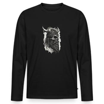 Wikinger Krieger Walhalla Nordischer Krieger - Männer Premium Bio Langarmshirt - Schwarz - Vorne - Nico (187cm)