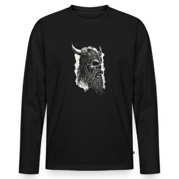 Pagan Viking Nordic Warrior Viking - Men's Premium Organic Long Sleeve Shirt - black - Front - Nico (187cm)