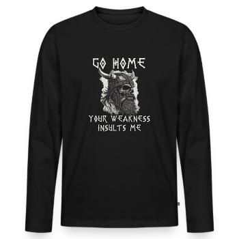 Viking Training Outfit Nordmann Bodybuilding - Men's Premium Organic Long Sleeve Shirt - black - Front - Nico (187cm)