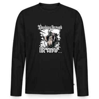 Krampus T-Shirt The scary Santa Claus - Men's Premium Organic Long Sleeve Shirt - black - Front - Nico (187cm)