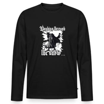 Horror Krampus T-Shirt Mystische Weihnachtsfigur - Männer Premium Bio Langarmshirt - Schwarz - Vorne - Nico (187cm)