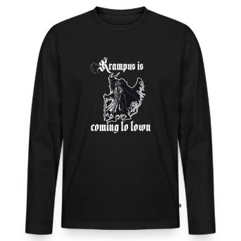 Horror Krampus T-Shirt Evil Christmas Custom. - Men's Premium Organic Long Sleeve Shirt - black - Front - Nico (187cm)
