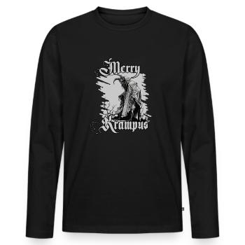 Krampus Shirt Symbol des Weihnachtsgrauens - Männer Premium Bio Langarmshirt - Schwarz - Vorne - Nico (187cm)