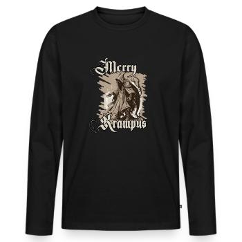 Böser Weihnachtsmann Krampus T-Shirt Gruseliges - Männer Premium Bio Langarmshirt - Schwarz - Vorne - Nico (187cm)