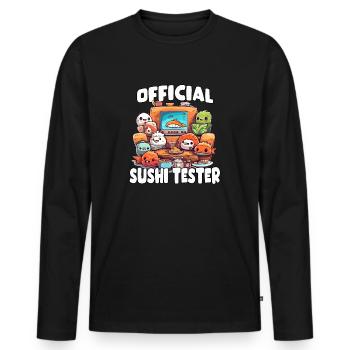 Sushi Otaku T-Shirt: Perfect for Japan fans. - Men's Premium Organic Long Sleeve Shirt - black - Front - Nico (187cm)