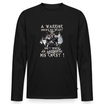 Wikinger Krieger Shirt Wahallas Krieger - Männer Premium Bio Langarmshirt - Schwarz - Vorne - Nico (187cm)