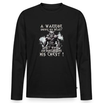 Mythologie nordique, Vikings, guerriers, culte guerrier - T-shirt manches longues Premium bio Homme - noir - Devant - Nico (187cm)
