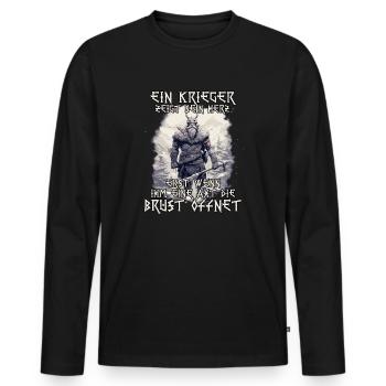 Ragnar Legendärer Krieger Wikinger Nordisch - Männer Premium Bio Langarmshirt - Schwarz - Vorne - Nico (187cm)