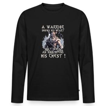 Wolf Odins Symbol der Stärke Wikinger Krieger - Männer Premium Bio Langarmshirt - Schwarz - Vorne - Nico (187cm)